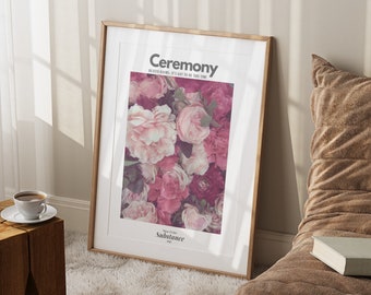 New Order Ceremony Lyrics Floral Print: 80s New Wave Decor (Digital Download)