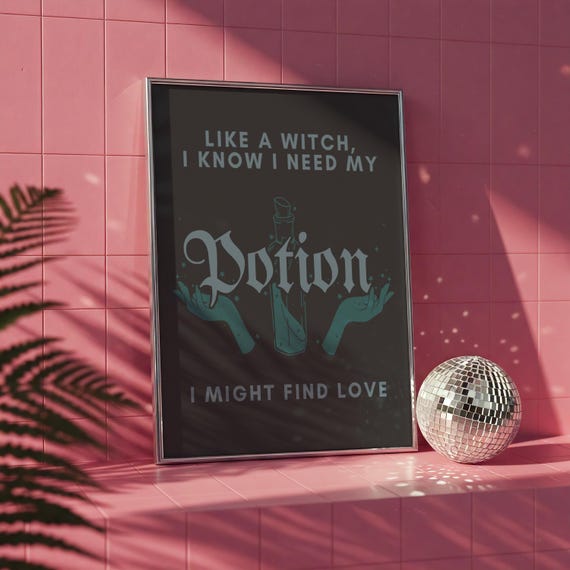 Djo Poster Potion Lyrics Keery Crux Witch Love Spell Joe Goth Digital Download Art Print 3 Colors Included