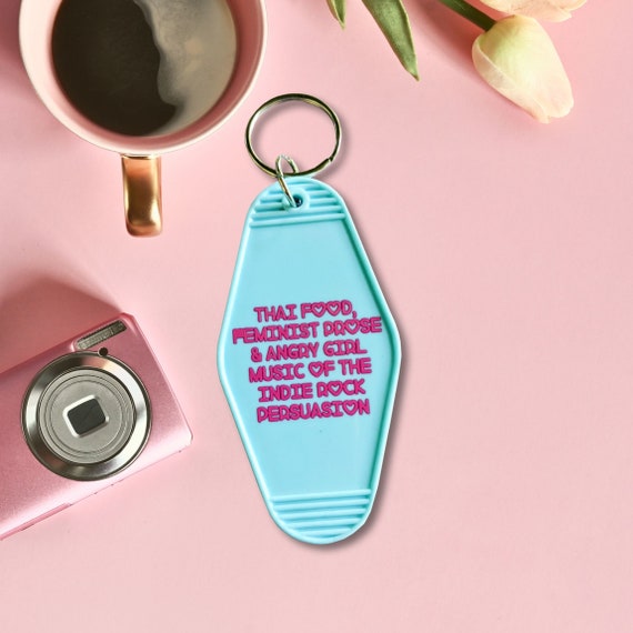 10 Things I Hate About You Feminist Prose Vintage Motel Hotel Keychain, Kat 90s movie quotes Heath