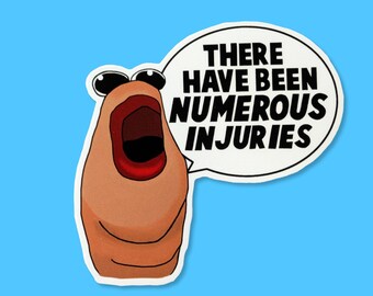 Marcus the Worm Vinyl Sticker | Funny Meme, Numerous Injuries