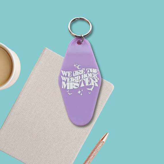 We Are The Weirdos Weird Hoes Mister Motel Hotel Acrylic Key chain Retro The Craft Witch Bats