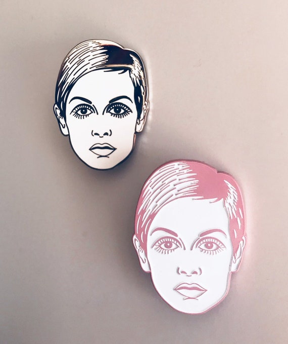 Twiggy 60s Warhol Muse It Girl Hard Enamel Pin