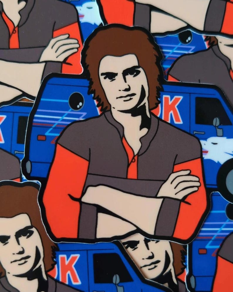 Steve Harrington Enamel Pin: Djo, radio, crush 80's, season 5 Pin & Sticker