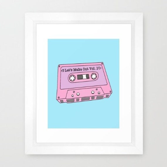 Let's Make Out Mixtape 90's Retro Poster