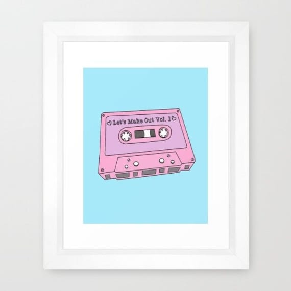 Let's Make Out Mixtape 90's Retro Poster
