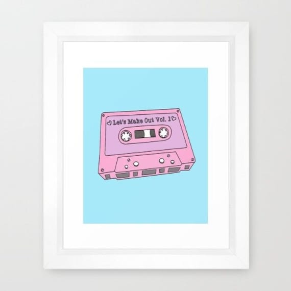 Let's Make Out Mixtape 90's Retro Poster