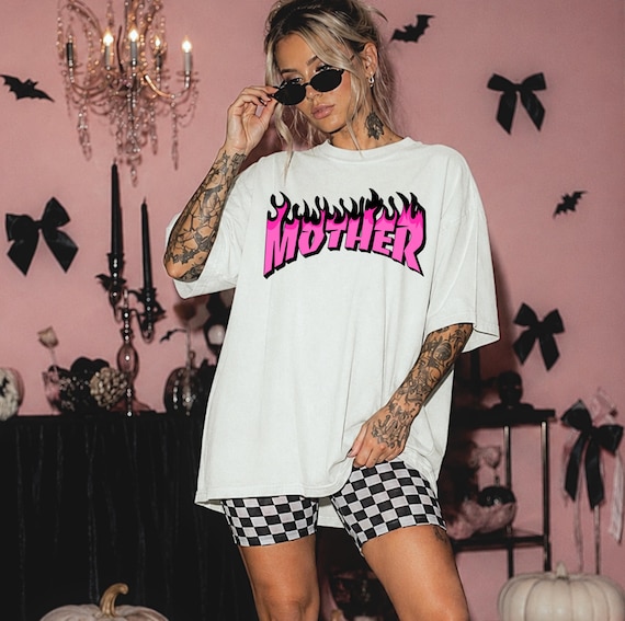 Mother's Day Skateboard, Mom Y2K Parody, Flames, 90s Unisex t-shirt