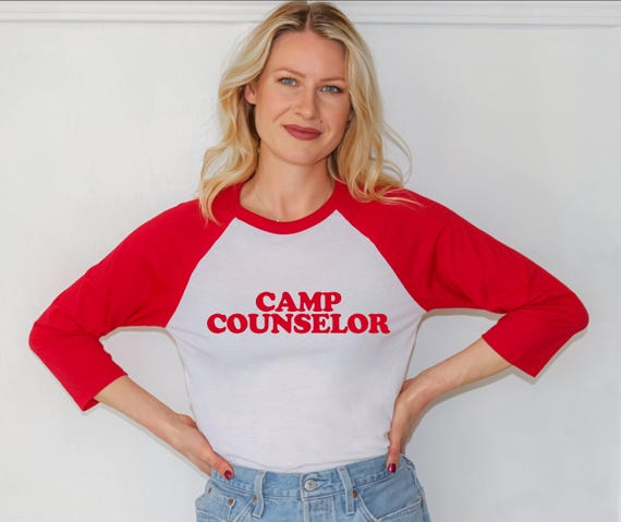 Camp Counselor 80s Retro Summer Slasher Aesthetic Wet Hot Friday 3/4 sleeve raglan shirt