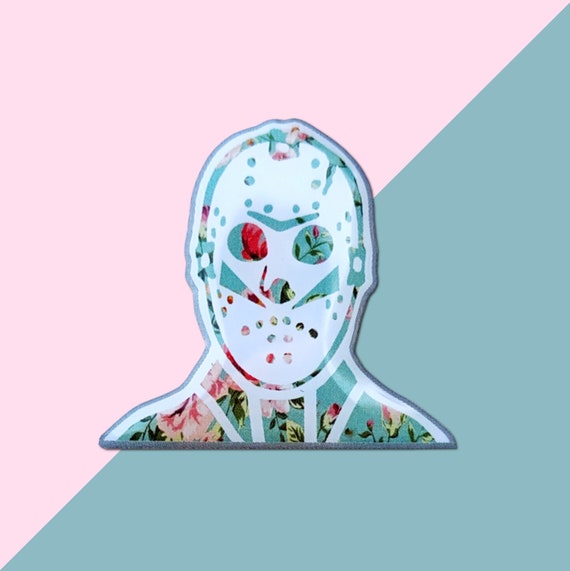 Floral Jason Friday the 13th Girlie Funny Enamel Lapel Pin