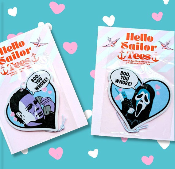 Boo You Whore Michael Horror Mean Girls Parody Air Freshener cute movie kawaii 80s Slasher Halloween