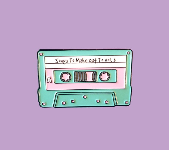 Retro Cassette Tape Make Out Mixtape Music  Enamel Lapel Pin