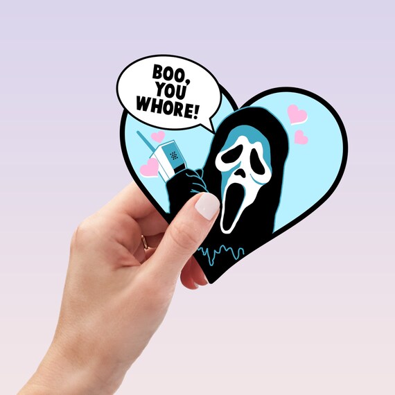 Vinyl Stickers Boo You Whore Jason Michael Ghostface Horror Cute Stickers