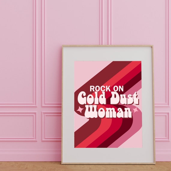Rock On Gold Dust Woman 70s Retro Boho Fleet Downloadable Print