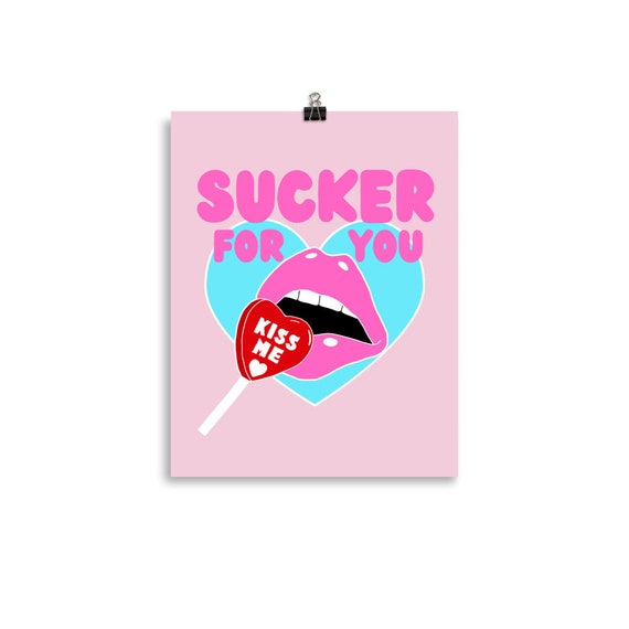 Sucker For You 90s Pop Art Valentine's Day Pastel Poster