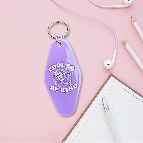 Cool To Be Kind Flower Retro Cute Rose Tattoo Motel Hotel Keychains