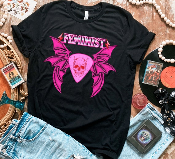 Heavy Metal Feminist Dragon Fantasy Skull Medieval Girls Rock Short-Sleeve Unisex T-Shirt