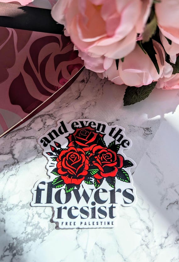 Flowers Resist Charity Decal Free Palestine Gaza sticker