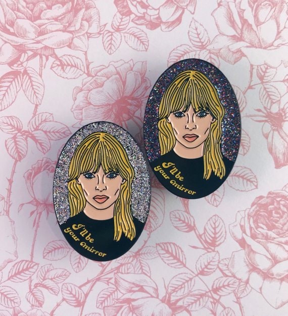 Nico I'll Be Your Mirror Velvet Underground Glitter Enamel Pin