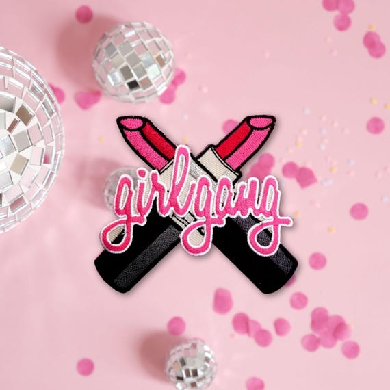 Girl Gang Pink Lipstick Feminist Riot Grrrl Resist Valentine's Day Galentine's Bachelorette Gift Patch
