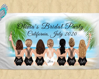 Bachelorette Party Gifts For Bride | Bridesmaid Gifts | Bridesmaid Beach Towel | Bridal Party Gifts | Bride Tribe Gift | Custom Bridesmaid