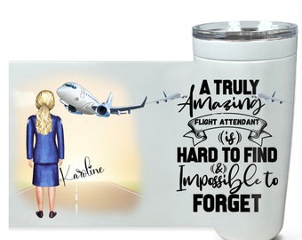 Flight Attendant, Flight Attendant Gift, Personalized Tumbler, Airline Attendant, Flight Crew Gift, Cabin Attendant, Gift For Flight Crew
