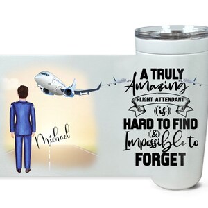 Personalized Flight Attendant Gifts, Airline Attendant, Flight Crew Gift, Cabin Attendant, Flight Attendant Gift, Airline, Custom Tumbler