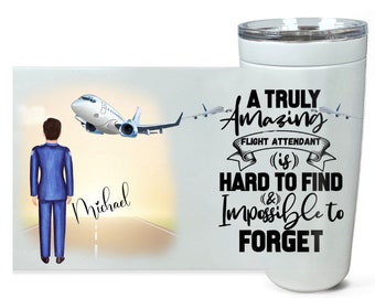 Personalized Flight Attendant Gifts, Airline Attendant, Flight Crew Gift, Cabin Attendant, Flight Attendant Gift, Airline, Custom Tumbler