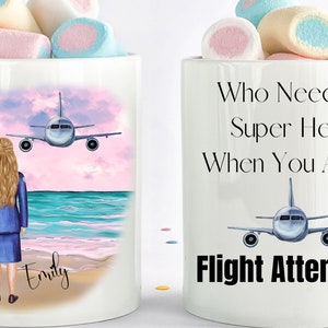 Personalized Flight Attendant Mug For Women - Flight Attendant Gift - Flight Attendant Christmas Gift - Cute New Flight Attendant Coffee Mug