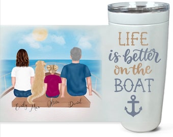 Het leven is beter op de boot gift, aangepaste boot liefhebbers cadeau, boot kapitein, boot cadeau voor mannen, boot tumbler, grappig varen mok, grappige boot cadeau