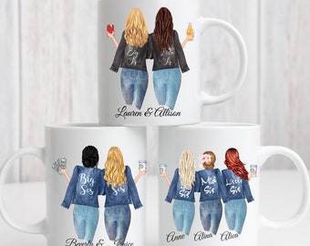 Taza de hermanas personalizadas, Mejor regalo de hermana, Regalo de mudanza de hermana, Regalo de Soul Sisters, regalo para mejores amigos, regalo de cumpleaños de hermanas, larga distancia