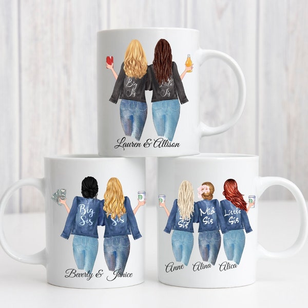Custom Sisters Mug, Best Sister Gift, Sister Moving Gift, Soul Sisters Gift, Gift For Best Friends ,Sisters Birthday Gift, Long Distance