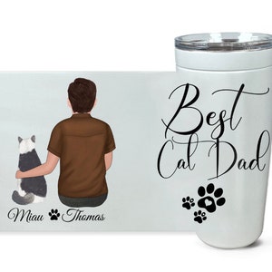 Copo personalizado para pai de gato, presente para amante de gato, melhor caneca para pai de gato, presente para proprietário de gato, presente para homem, caneca de gato personalizada, presente para amante de gato