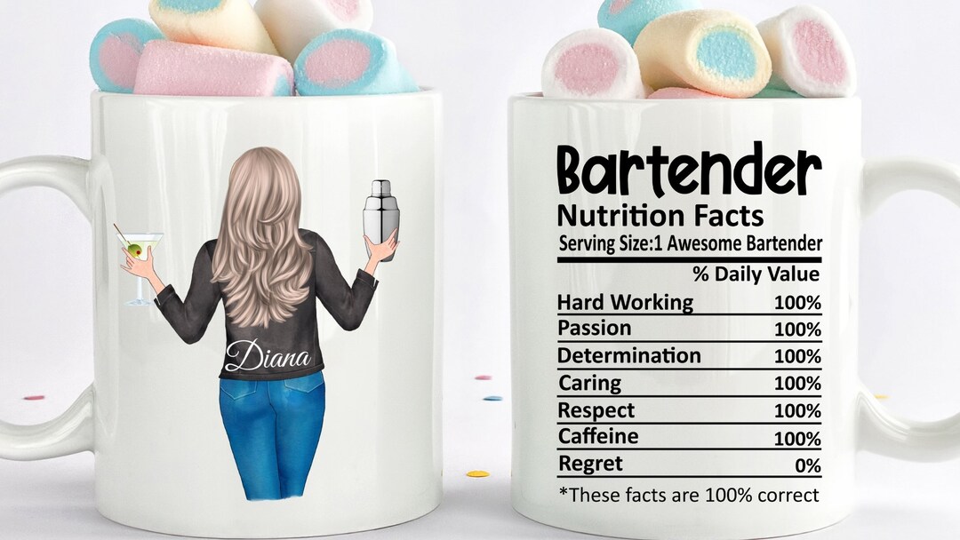 Custom Bartender Mug Best Bartender Mug Personalized Bartender Gift