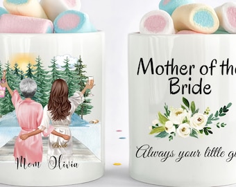 Mother Of The Bride Mug, Mother Of The Bride Gift,  Mother Of The Bride Wedding Gift, Customized Bridal Party Mugs, Gift From Bride To Mom