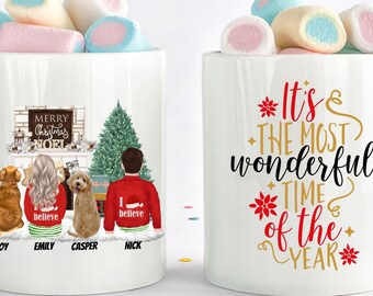 Custom Christmas Dog Mom Mug, Christmas Couple Gift,  Dog Mother Gift, Dog Mom,Merry Christmas Gift, Family With Dogs, Gift For Mother