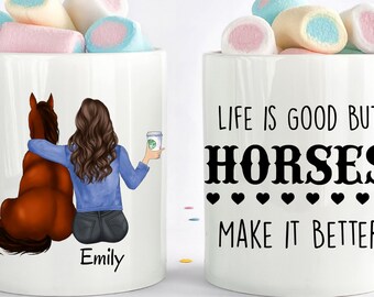 Taza de caballo, Regalos de caballo, Taza de café de caballo personalizada, Regalo para amantes de los caballos, Regalos de caballo para niñas, taza de jinete, Regalos de vaquero, Madre de caballo