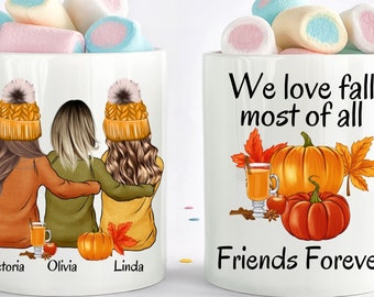 Fall lover gift, Just A Girl Who Loves Fall Coffee Mug, Custom Best Friend Gifts, Autumn Mug, Halloween Mug, Bestie Fall Birthday Gift