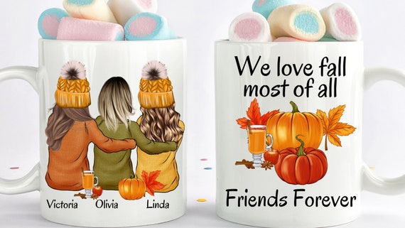 Fall lover gift, Just A Girl Who Loves Fall Coffee Mug, Custom Best Friend Gifts, Autumn Mug, Halloween Mug, Bestie Fall Birthday Gift