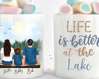 Sjöliv Söt Sommar Sjösemester Kaffemugg | Sommarsemester | Sjöhus | Familjsjö | Familjesemestermugg | Inflyttningspresentmugg