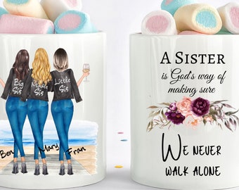 Custom Sisters Mug, Best Sister Gift, Sister Moving Gift, Soul Sisters Gift, Gift For Best Friends ,Sisters Birthday Gift, Long Distance