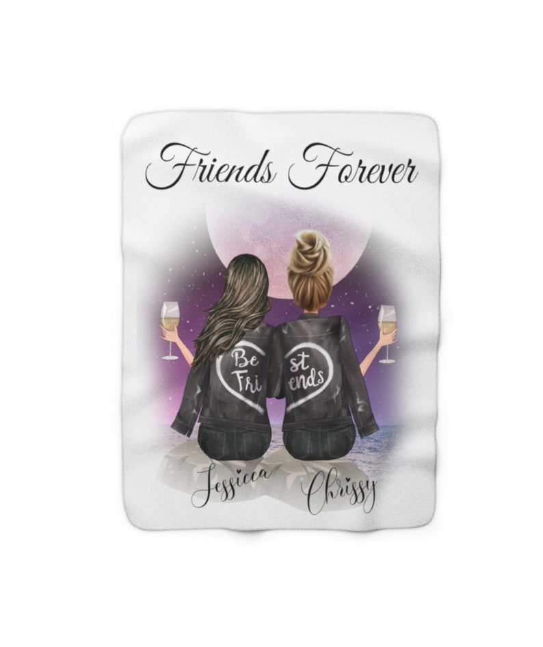 Custom Best Friends Sherpa Blanket Girlfriend Gift Bestie Etsy