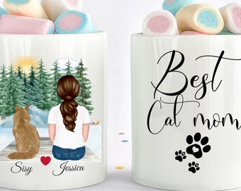 Personalized Cat Mug, Custom Cat Mom Mug, Cat Gifts For Cat Lovers, Gift For Cat Mom, Cat Lover Gift, Cat Mug, Friendship Gift, Best Friend