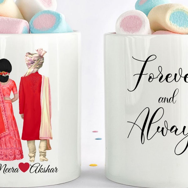 Indian couple Gifts, Desi Love Mug, Amma Mug, Tamil Gift for Mom, Hindu Bride Groom, Hindu Wedding Gift, Desi Bride Groom,Punjabi Desi