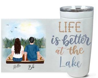 Life Is Better At The Lake Tumbler, Lake Lover Geschenk, Lake Wife Lake Life Mug, See Geschenkideen für Frauen, Schwester, beste Freundin, Tochter, Mama