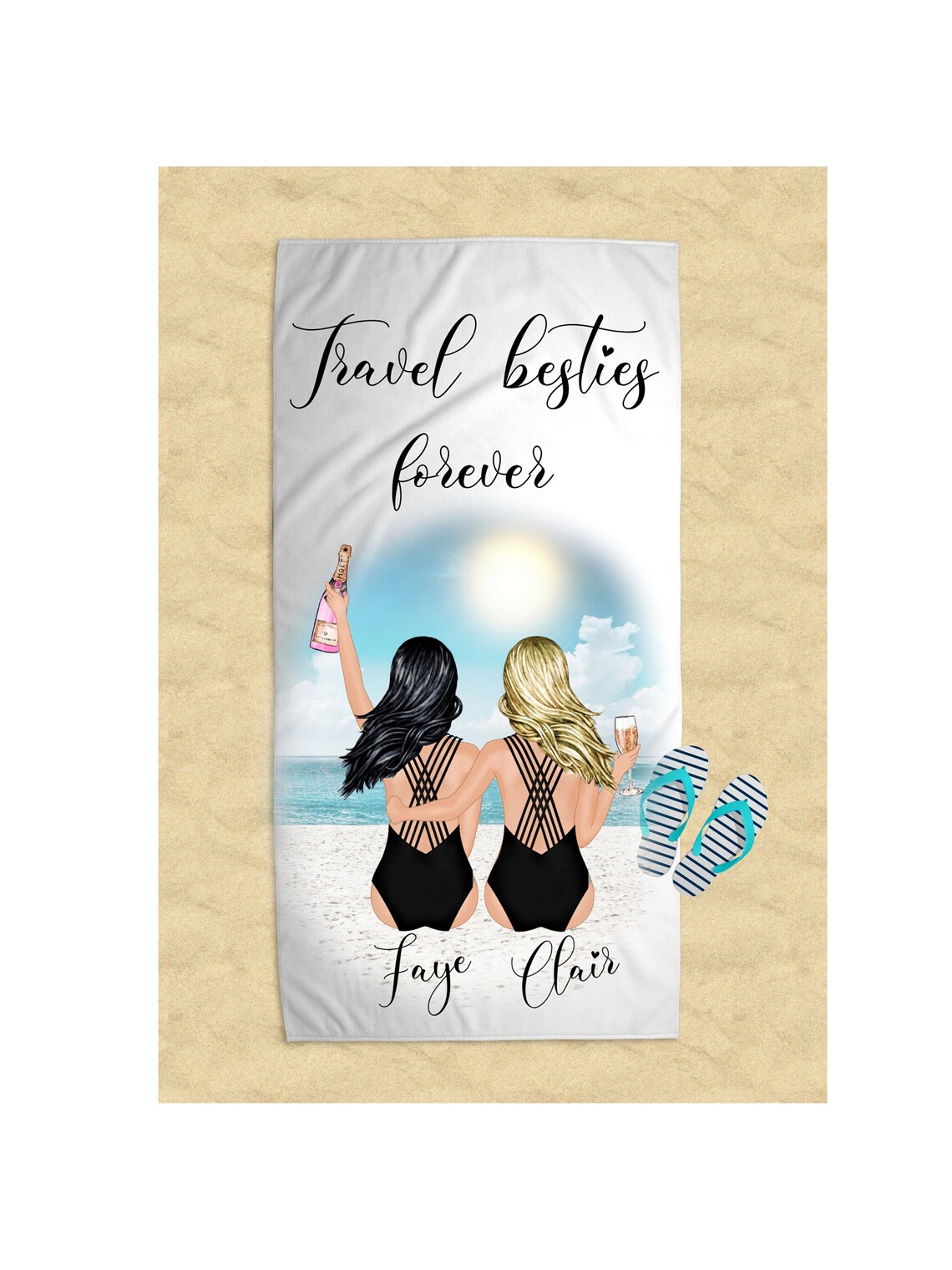 Custom Best Friend Gift, Personalized Beach Towels for Friend, Gift for ...
