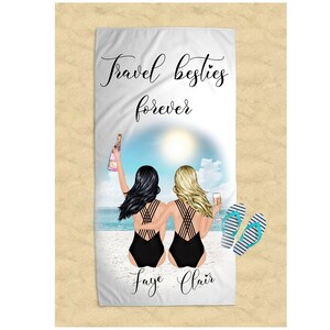 Custom Best Friend Gift, Personalized Beach Towels For Friend, Gift For Bestie, Gift For Soul Sisters, Best Friend Birthday Gift, Sisters