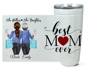 Tumbler mamma personalizzato, regalo di compleanno della mamma dalla figlia, regalo della festa della mamma per la mamma, regalo personalizzato per mamma e figlia, regalo di compleanno della mamma