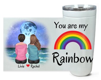 あなたは私の虹、カスタムレズビアンギフト、LGBTギフト、ゲイギフト、パーソナライズされたプライドタンブラー、レズビアンプライドギフト、レズビアンカップルマグ、ゲイギフト