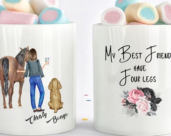 Custom  Dog Mom Mug, Dog Horse Gift, Dog Mom Gift, Dog Lover Gift, Dog Mug, Dog Mom, Horse Lover Gift, Gifts For Dog Lovers, Horse Mother