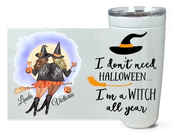 Copo de bruxa de Halloween, caneca de Halloween personalizada, caneca de bruxa, copo de bruxa básico, caneca de outono, presente de Halloween, presente de aniversário de outono, melhor bruxa